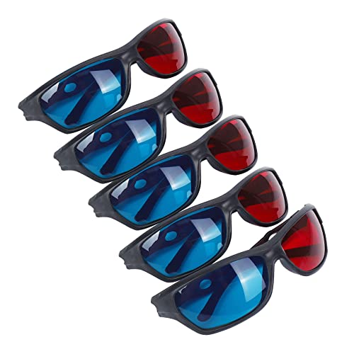 yoligan Anaglyphen 3D-Brille für Fernseher, Filme, Spiele, DVD, Rot / Blau, 5 Stück von yoligan