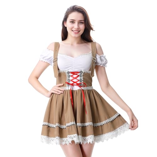 yolsun Oktoberfest Kostüm für Damen, Bayerisches Dirndl Kostüm Erwachsene Schulterfrei Deutsches Bierfest Dress Up Halloween, Metallschnalle, L yolsun Oktoberfest Kostüm für Damen, Bayerisches Dirndl Kostüm Erwachsene Schulterfrei Deutsches Bierfest Dress Up Halloween, Metallschnalle, L von yolsun