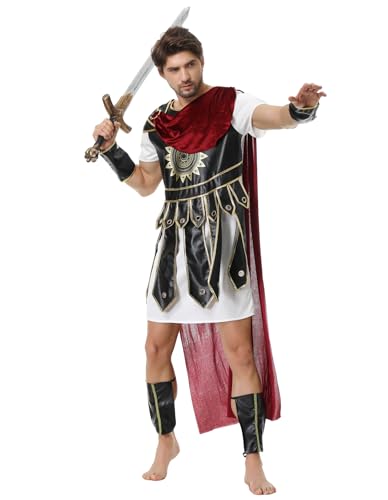yolsun Römischer Soldatenkostüm für Herren, Krieger-Kostüm, Erwachsene, Halloween, tapferer Gladiator, Cosplay-Kostüm (Solarkompass, klein) von yolsun
