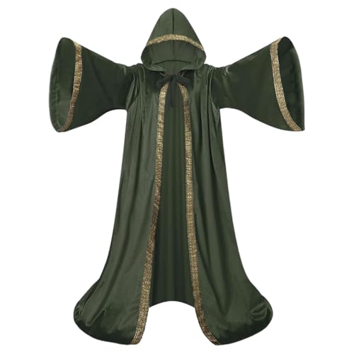 yolsun Samt-Zauberer-Robe mit Kapuze und Ärmeln, für Herren, Zauberer-Umhang, Kostüm, Halloween, Cosplay, Mittelalter, Umhang, Renaissance-Kostüm, Dutch Velvet Army Green, 170cm/66.9 inches yolsun Samt-Zauberer-Robe mit Kapuze und Ärmeln, für Herren, Zauberer-Umhang, Kostüm, Halloween, Cosplay, Mittelalter, Umhang, Renaissance-Kostüm, Dutch Velvet Army Green, 170cm/66.9 inches von yolsun