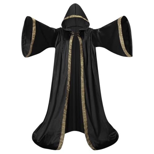 yolsun Samt-Zauberer-Robe mit Kapuze und Ärmeln, für Herren, Zauberer-Umhang, Kostüm, Halloween, Cosplay, Mittelalter, Umhang, Renaissance-Kostüm, Dutch Velvet Black, 170cm/66.9 inches yolsun Samt-Zauberer-Robe mit Kapuze und Ärmeln, für Herren, Zauberer-Umhang, Kostüm, Halloween, Cosplay, Mittelalter, Umhang, Renaissance-Kostüm, Dutch Velvet Black, 170cm/66.9 inches von yolsun