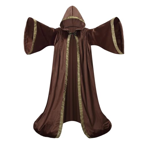 yolsun Samt-Zauberer-Robe mit Kapuze und Ärmeln, für Herren, Zauberer-Umhang, Kostüm, Halloween, Cosplay, Mittelalter, Umhang, Renaissance-Kostüm, Dutch Velvet Brown, 170cm/66.9 inches yolsun Samt-Zauberer-Robe mit Kapuze und Ärmeln, für Herren, Zauberer-Umhang, Kostüm, Halloween, Cosplay, Mittelalter, Umhang, Renaissance-Kostüm, Dutch Velvet Brown, 170cm/66.9 inches von yolsun