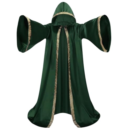 yolsun Samt-Zauberer-Robe mit Kapuze und Ärmeln, für Herren, Zauberer-Umhang, Kostüm, Halloween, Cosplay, Mittelalter, Umhang, Renaissance-Kostüm, Dutch Velvet Green, 170cm/66.9 inches yolsun Samt-Zauberer-Robe mit Kapuze und Ärmeln, für Herren, Zauberer-Umhang, Kostüm, Halloween, Cosplay, Mittelalter, Umhang, Renaissance-Kostüm, Dutch Velvet Green, 170cm/66.9 inches von yolsun