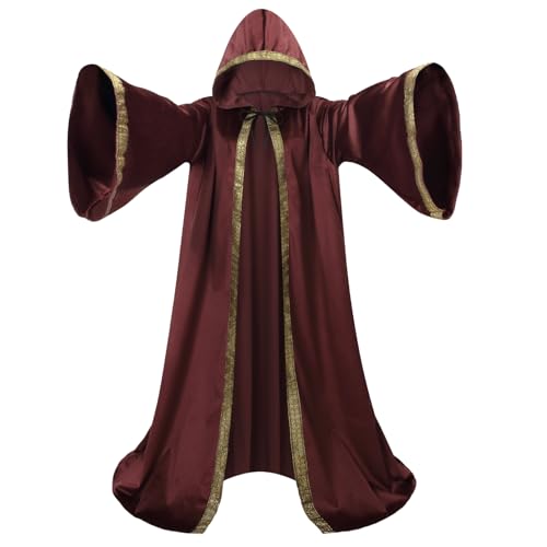 yolsun Samt-Zauberer-Robe mit Kapuze und Ärmeln, für Herren, Zauberer-Umhang, Kostüm, Halloween, Cosplay, Mittelalter, Umhang, Renaissance-Kostüm, Dutch Velvet Jujube Red, 170cm/66.9 inches yolsun Samt-Zauberer-Robe mit Kapuze und Ärmeln, für Herren, Zauberer-Umhang, Kostüm, Halloween, Cosplay, Mittelalter, Umhang, Renaissance-Kostüm, Dutch Velvet Jujube Red, 170cm/66.9 inches von yolsun