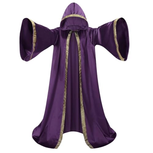 yolsun Samt-Zauberer-Robe mit Kapuze und Ärmeln, für Herren, Zauberer-Umhang, Kostüm, Halloween, Cosplay, Mittelalter, Umhang, Renaissance-Kostüm, Dutch Velvet Purple, 170cm/66.9 inches yolsun Samt-Zauberer-Robe mit Kapuze und Ärmeln, für Herren, Zauberer-Umhang, Kostüm, Halloween, Cosplay, Mittelalter, Umhang, Renaissance-Kostüm, Dutch Velvet Purple, 170cm/66.9 inches von yolsun