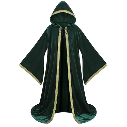 yolsun Samt-Zauberer-Robe mit Kapuze und Ärmeln, für Herren, Zauberer-Umhang, Kostüm, Halloween, Cosplay, Mittelalter, Umhang, Renaissance-Kostüm, Klassisches Violett, 140cm/55.1 inches yolsun Samt-Zauberer-Robe mit Kapuze und Ärmeln, für Herren, Zauberer-Umhang, Kostüm, Halloween, Cosplay, Mittelalter, Umhang, Renaissance-Kostüm, Klassisches Violett, 140cm/55.1 inches von yolsun