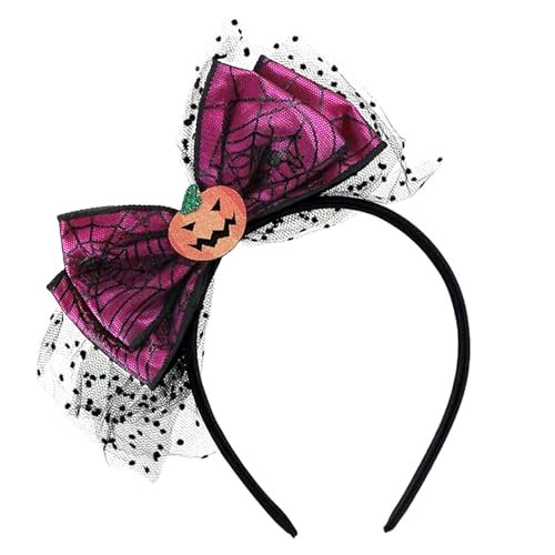 yolzhxe Halloween Haarreif Kürbis, Spinnennetz Stirnband mit Netzdekor, Schleife Haarband Mädchen, Schädel Kürbis Haarschmuck Kopfschmuck, für Kostüm Halloween Party Karneval Cosplay Zubehör, Lila yolzhxe Halloween Haarreif Kürbis, Spinnennetz Stirnband mit Netzdekor, Schleife Haarband Mädchen, Schädel Kürbis Haarschmuck Kopfschmuck, für Kostüm Halloween Party Karneval Cosplay Zubehör, Lila von yolzhxe
