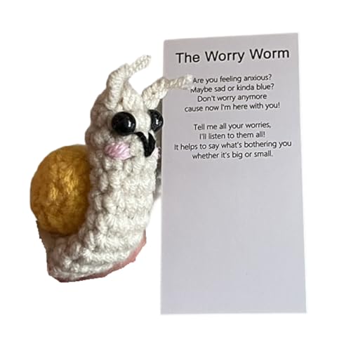 yomoe Handgefertigtes Sorgenwurm-Geschenk Zur Emotionalen Unterstützung, Häkel-Sorgenwurm, der Sie Inspiriert und Sich Um Sie Kümmert, Süßes Gestricktes Geschenk E von yomoe