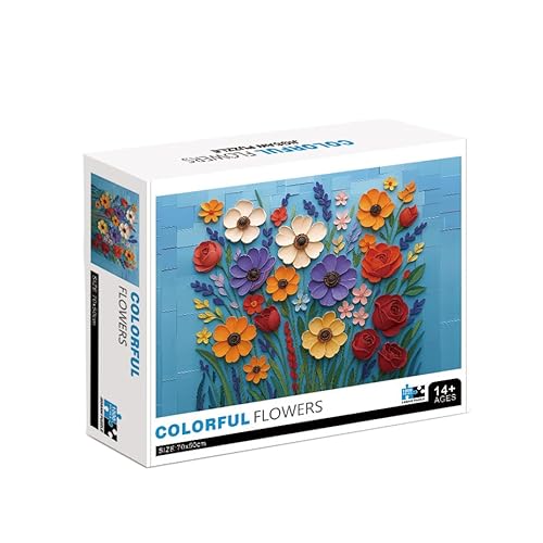 yoofun Puzzles für Erwachsene, 1000 Teile, Puzzles 1000 Teile, bunte Blumen von yoofun