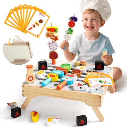 Kinderküche Zubehör Holz - Kinder BBQ Grill , Spielküche Zubehör, 10 Menü Karte & 29 Zutaten – Rollenspiel Kinder ab 3 Jahren Chef , Montessori Spielzeug ab 3 Jahre,Geschenk 3 4 5 Jahr Junge Mädchen Kinderküche Zubehör Holz - Kinder BBQ Grill , Spielküche Zubehör, 10 Menü Karte & 29 Zutaten – Rollenspiel Kinder ab 3 Jahren Chef , Montessori Spielzeug ab 3 Jahre,Geschenk 3 4 5 Jahr Junge Mädchen von yoptote