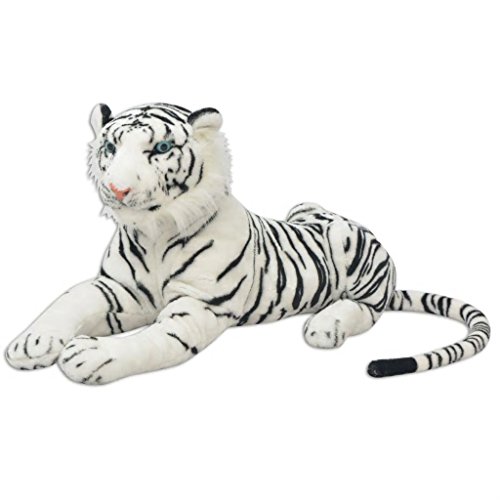 yorten XXL Plüschtiger Tiger-Form Plüschtier Stofftier Plüsch Kuscheltier Spielzeug als Geschenk für Kinder 146 x 40 cm (L x H) Weiß von yorten