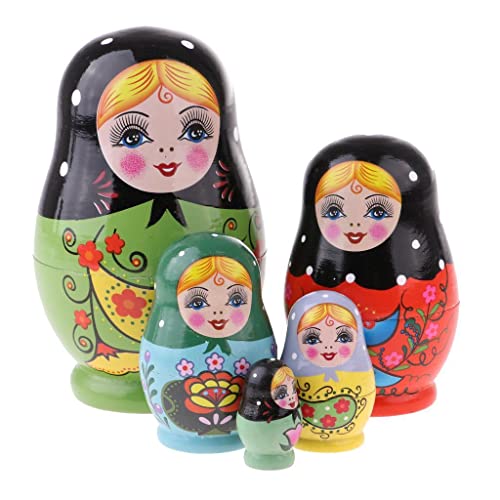 yotijar 5 Stück Russische Matroschka-Puppen traditionelle Matroschkas Klassisch Babuschka Holzpuppe Spielzeug Handgefertigt Spielzeug Geschenk für Erwachsene und Kinder yotijar 5 Stück Russische Matroschka-Puppen traditionelle Matroschkas Klassisch Babuschka Holzpuppe Spielzeug Handgefertigt Spielzeug Geschenk für Erwachsene und Kinder von yotijar