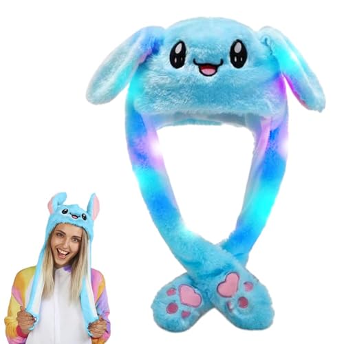 yotutun Hasenohren Hut, LED Leuchtende Ohren Hasen Mütze mit Beweglichen Ohren Niedliche Interessant Plüsch Bunny Hat Kinder Erwachsene Tierhut für Weihnachtsfeier Fasching, Karneval, Blau yotutun Hasenohren Hut, LED Leuchtende Ohren Hasen Mütze mit Beweglichen Ohren Niedliche Interessant Plüsch Bunny Hat Kinder Erwachsene Tierhut für Weihnachtsfeier Fasching, Karneval, Blau von yotutun