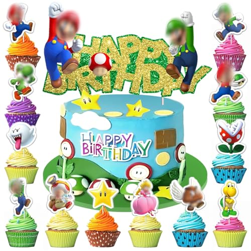 25 Stück Cupcake Topper & Torte Topper Set - Buntes Kuchendekorationsset für Kindergeburtstag, Baby Shower & Feiern - Tortendeko für Kuchen, Muffins & Desserts von youngfocus