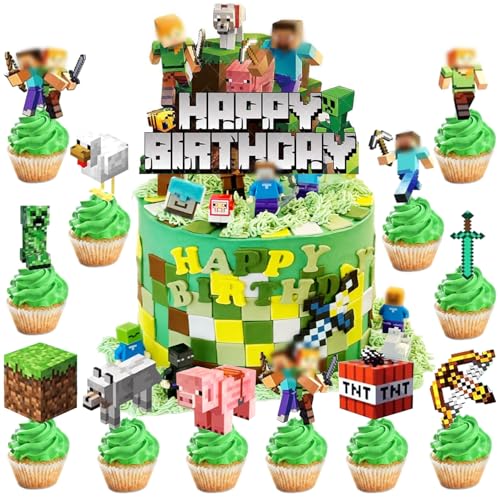25 Stücke Tortendeko Kindergeburtstag - Kuchendeko Set mit Torte Topper & Cupcake Deko für Mottopartys (Kindermotive, bunt, wiederverwendbar) 25 Stücke Tortendeko Kindergeburtstag - Kuchendeko Set mit Torte Topper & Cupcake Deko für Mottopartys (Kindermotive, bunt, wiederverwendbar) von youngfocus