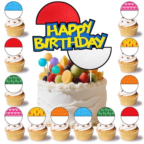 25 Stück Tortendeko Jungen Mädchen, Kuchen Deko Kindergeburtstag, Rot & Weiße Tortendekoration Cake Topper Set, Happy Birthday Topper für Kinder Geburtstag Party Kuchen Dekoration Supplies (Rot) 25 Stück Tortendeko Jungen Mädchen, Kuchen Deko Kindergeburtstag, Rot & Weiße Tortendekoration Cake Topper Set, Happy Birthday Topper für Kinder Geburtstag Party Kuchen Dekoration Supplies (Rot) von youngfocus