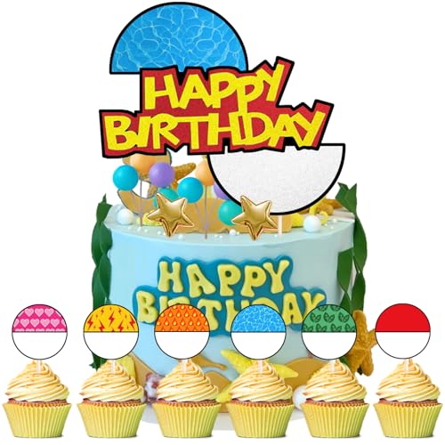 25 Stück Tortendeko Jungen Mädchen, Tortendekoration Cake Topper Set, Kuchen Deko Kindergeburtstag, Happy Birthday Topper für Kinder Geburtstag Party Kuchen Dekoration Supplies (Blau) von youngfocus