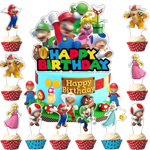 Youngfocus 25 Toppers pour Gâteau d'Anniversaire Enfant - Décoration Torte Cupcake - Lot Décoration Anniversaire 3 4 5 6 7 8 9 10 Ans - Idée Cadeau Fête Enfants - Décoration Colorée et Festive von youngfocus