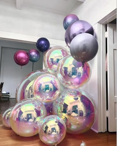 Aufblasbares Spiegelkugel-Set – luftdichte PVC-Kugeln für Partys, Hochzeiten und Events Perfekt zum Dekorieren, Aufhängen und Ausstellen Inklusive elektrischer Pumpe (Mehrfarbig, 61 cm, 2 Stück_81,3 von younghome
