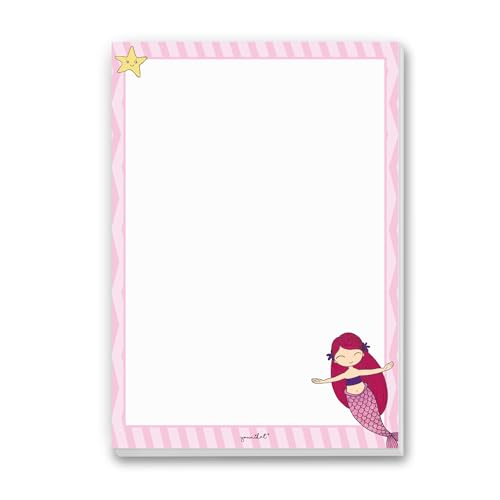 Meerjungfrau Schreib-Block in rosa I DIN A4 Papier-Block I für Mädchen I zum Beschriften und Abreißen I dv_668 von younikat