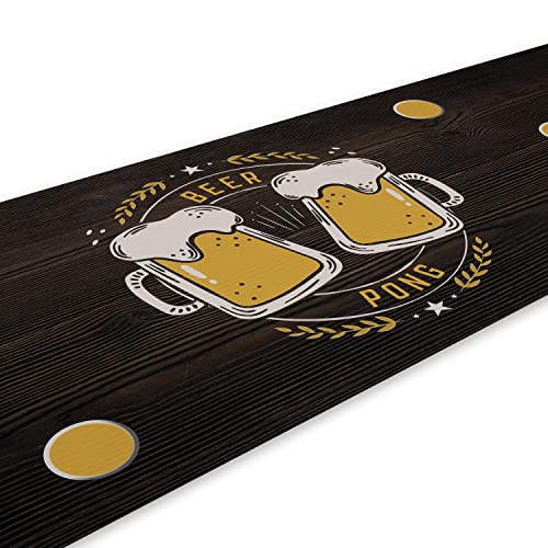 younikat Beer Pong Spielfeld-Matte I 180 x 60 cm I Bierkrug Design I Trinkspiel I Party-Spiele und Geburtstag I Wiederverwendbar und abwischbar I dv1022 von younikat