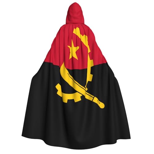 yuangjhop Angola-Flaggen-Aufdruck, Erwachsenen-Kapuzenumhang, geeignet für Halloween-Cosplay-Kostüme. von yuangjhop
