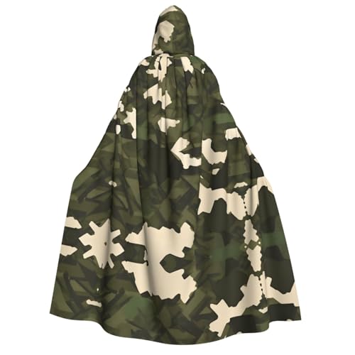 yuangjhop Armee-Camouflage-Druck, Erwachsenen-Kapuzenumhang, geeignet für Halloween-Cosplay-Kostüme. von yuangjhop