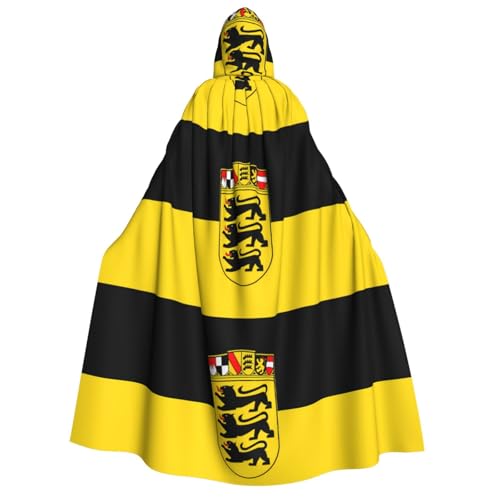 yuangjhop Baden-Württemberg-Flagge bedruckter Erwachsenen-Umhang mit Kapuze, geeignet für Halloween-Cosplay-Kostüme. von yuangjhop
