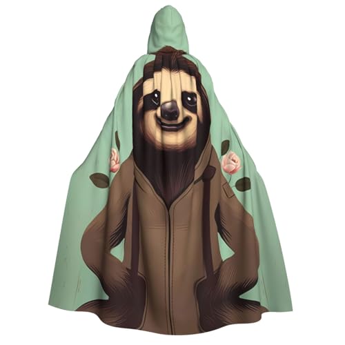 yuangjhop Cartoon-Faultier-Druck, Erwachsenen-Kapuzenumhang, geeignet für Halloween-Cosplay-Kostüme. von yuangjhop