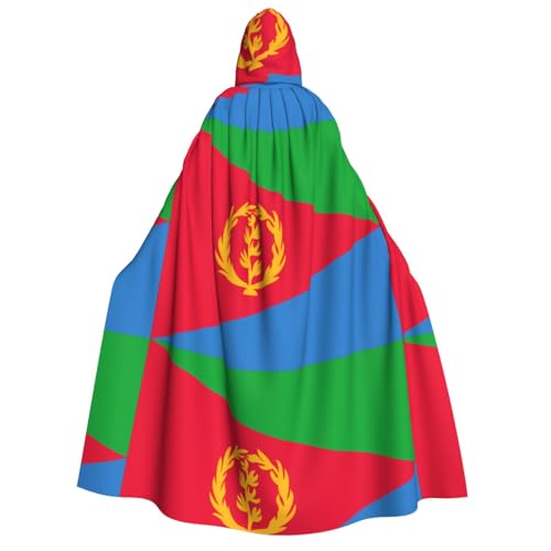 yuangjhop Eritreischer Flaggen-Druck, Erwachsenen-Kapuzenumhang, geeignet für Halloween-Cosplay-Kostüme. von yuangjhop