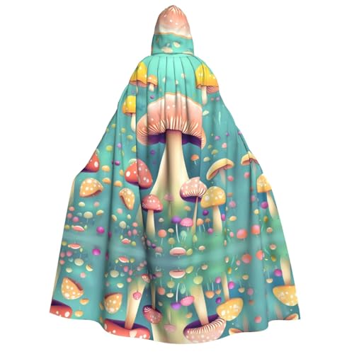 yuangjhop Hübscher kleiner Pilz-Druck Erwachsenen-Kapuzenumhang mit Kapuze, geeignet für Halloween-Cosplay-Kostüme. von yuangjhop