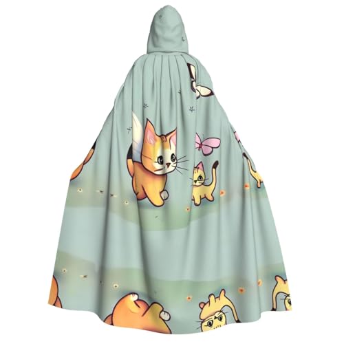 yuangjhop Kapuzenumhang mit Kätzchen-Schmetterlings-Aufdruck, für Erwachsene, geeignet für Halloween, Cosplay-Kostüme. yuangjhop Kapuzenumhang mit Kätzchen-Schmetterlings-Aufdruck, für Erwachsene, geeignet für Halloween, Cosplay-Kostüme. von yuangjhop