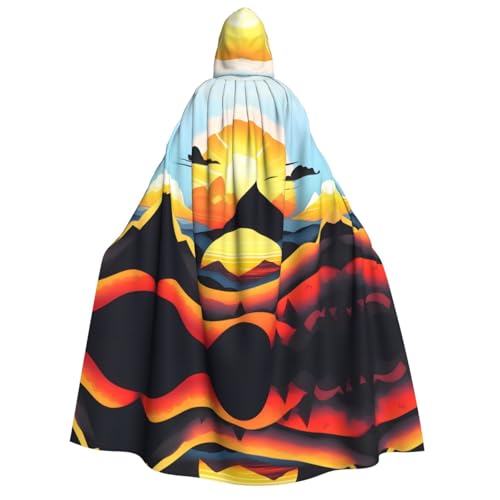 yuangjhop Kapuzenumhang mit Sonnenaufgang und Bergmotiv, für Erwachsene, geeignet für Halloween, Cosplay-Kostüme. yuangjhop Kapuzenumhang mit Sonnenaufgang und Bergmotiv, für Erwachsene, geeignet für Halloween, Cosplay-Kostüme. von yuangjhop