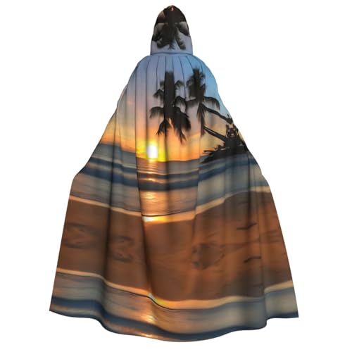 yuangjhop Kapuzenumhang mit Sonnenuntergang und Stranddruck, für Erwachsene, geeignet für Halloween, Cosplay-Kostüme. yuangjhop Kapuzenumhang mit Sonnenuntergang und Stranddruck, für Erwachsene, geeignet für Halloween, Cosplay-Kostüme. von yuangjhop