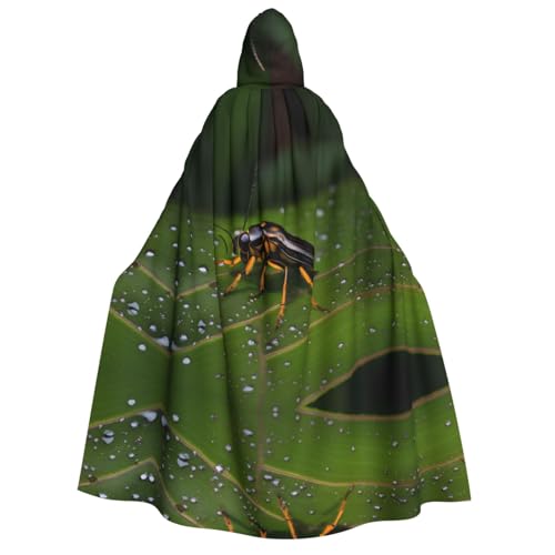 yuangjhop Mit Insekten auf Blättern bedruckter Kapuzenumhang für Erwachsene, geeignet für Halloween-Cosplay-Kostüme. von yuangjhop
