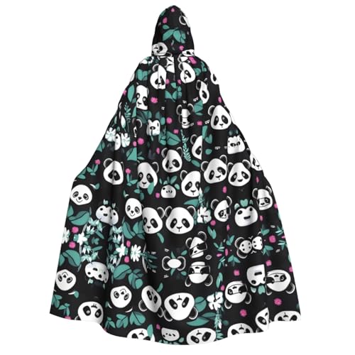 yuangjhop Niedlicher Panda-Gesichtsdruck für Erwachsene, Kapuzenumhang, geeignet für Halloween, Cosplay-Kostüme. von yuangjhop