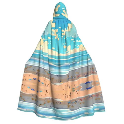 yuangjhop Strand-Cartoon-Druck, Erwachsenen-Kapuzenumhang, geeignet für Halloween-Cosplay-Kostüme. von yuangjhop