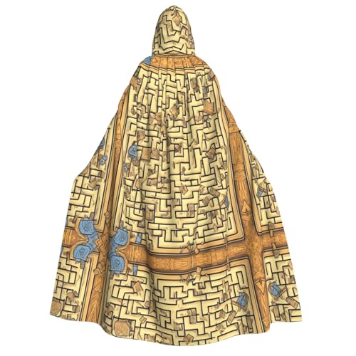 yuangjhop Treasure Labyrinth-Druck Erwachsenen-Kapuzenumhang mit Kapuze, geeignet für Halloween-Cosplay-Kostüme. von yuangjhop