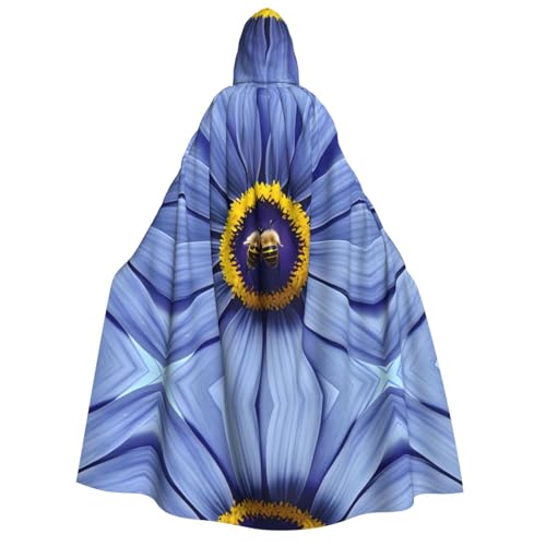 yuangjhop Umhang mit Blumenherz, Bienendruck, Erwachsenen-Kapuzenmantel, geeignet für Halloween, Cosplay-Kostüme. von yuangjhop