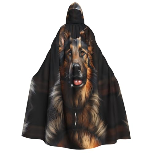 yuangjhop Umhang mit Kapuze für Erwachsene, Motiv: Deutscher Schäferhund, geeignet für Halloween-Cosplay-Kostüme. von yuangjhop