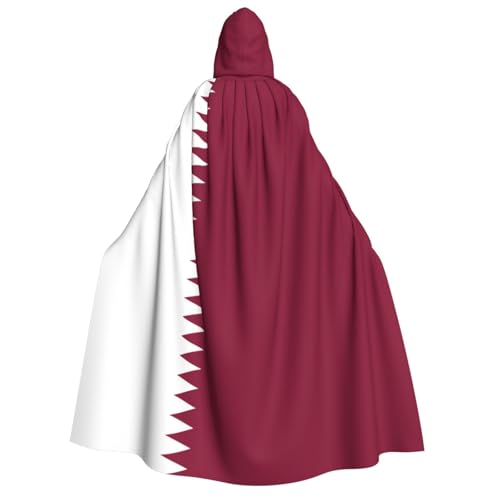yuangjhop Umhang mit Katar-Flagge für Erwachsene, mit Kapuze, geeignet für Halloween, Cosplay-Kostüme. von yuangjhop