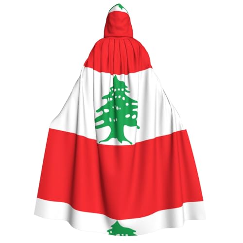 yuangjhop Umhang mit Libanon-Flagge für Erwachsene, mit Kapuze, geeignet für Halloween, Cosplay-Kostüme. von yuangjhop