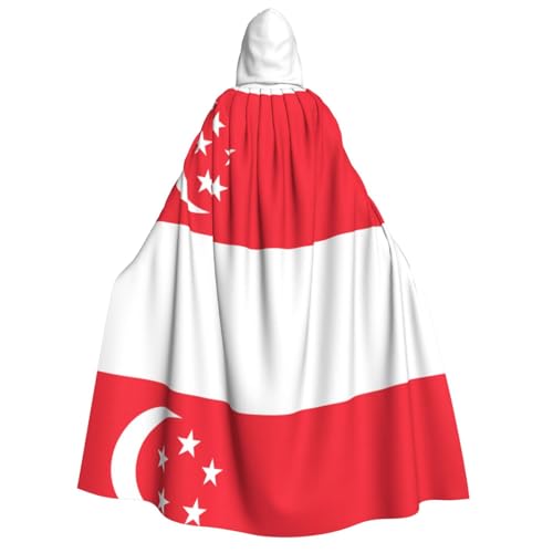 yuangjhop Umhang mit Singapur-Flagge für Erwachsene, mit Kapuze, geeignet für Halloween, Cosplay-Kostüme. von yuangjhop