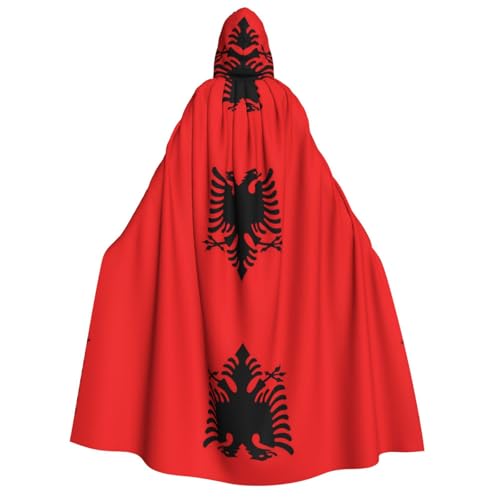 yuangjhop Umhang mit albanischer Flagge für Erwachsene, mit Kapuze, geeignet für Halloween, Cosplay-Kostüme. von yuangjhop