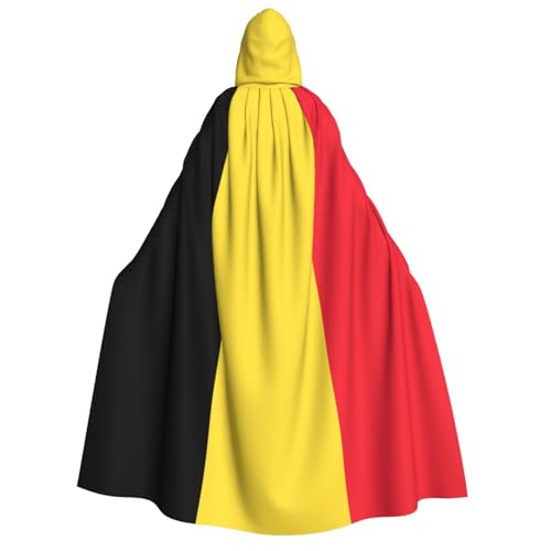yuangjhop Umhang mit der Flagge Belgiens für Erwachsene, mit Kapuze, geeignet für Halloween, Cosplay-Kostüme. von yuangjhop