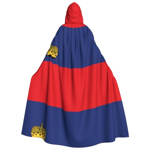 yuangjhop Umhang mit der Flagge Liechtensteins für Erwachsene, mit Kapuze, geeignet für Halloween, Cosplay-Kostüme. von yuangjhop