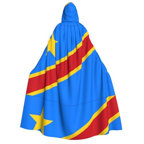 yuangjhop Umhang mit der Flagge des Kongo für Erwachsene, mit Kapuze, geeignet für Halloween-Cosplay-Kostüme. von yuangjhop