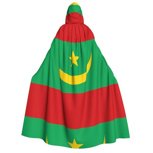 yuangjhop Umhang mit der Flagge von Mauretanien für Erwachsene, mit Kapuze, geeignet für Halloween, Cosplay-Kostüme. von yuangjhop