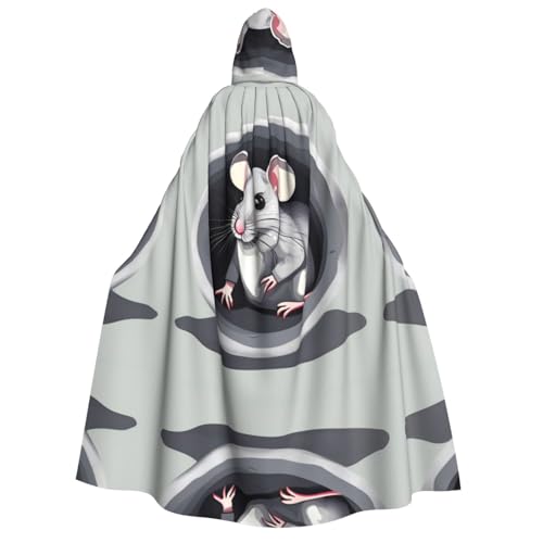 yuangjhop Umhang mit der Maus im Loch, mit Kapuze für Erwachsene, geeignet für Halloween, Cosplay-Kostüme. von yuangjhop