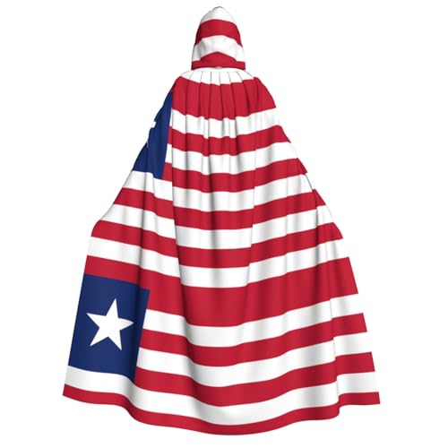 yuangjhop Umhang mit liberianischer Flagge für Erwachsene, mit Kapuze, geeignet für Halloween, Cosplay-Kostüme. von yuangjhop
